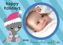 Cute Holiday Kitty Photo Cards