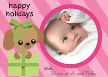 Adorable Holiday Puppy Photo Cards