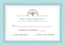 Layered Blue Vintage Borders RSVP Cards