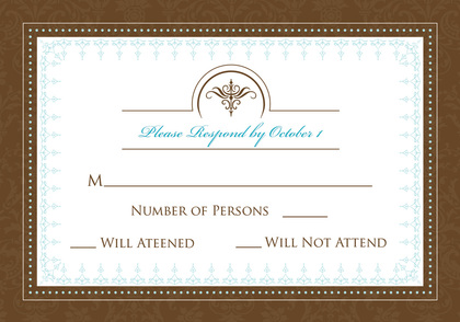 Antique Brown Border Formal Invitations