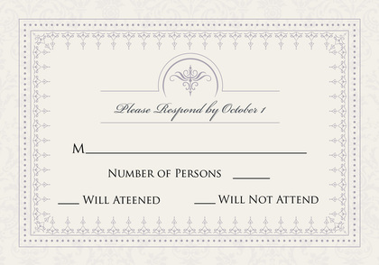 Antique Blue RSVP Cards