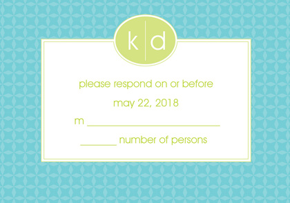 Oval Monogram Blue Green Formal Invitations