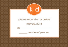 Hip Brown and Orange RSVP Cards