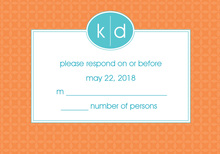 Hip Aqua and Orange RSVP Cards