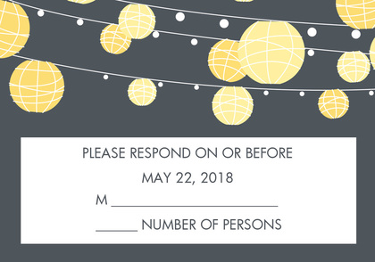 Yellow and Sea foam Lanterns RSVP Cards