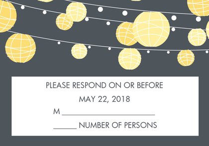 Yellow Lanterns Casual Charcoal Invitations