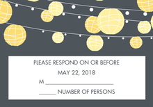 Yellow and Charcoal Lanterns RSVP Cards