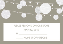 Gray and Taupe Lanterns RSVP Cards