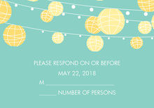 Yellow and Sea foam Lanterns RSVP Cards