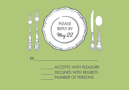 Fine Dining Vanilla RSVP Cards