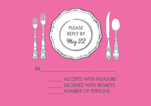 Fine Dining Fuchsia RSVP Cards