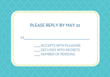 Bookplate Weaved Blue RSVP Cards