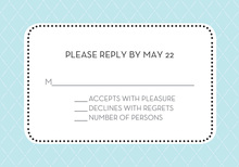 Simply Modern Blue Border RSVP Cards