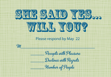 She Said Yes Gray RSVP Cards