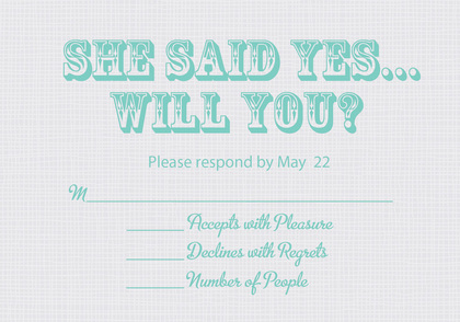 She Said Yes Sage RSVP Cards