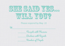 She Said Yes Gray RSVP Cards