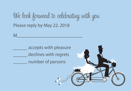 Bicycle Built For Two Vanilla RSVP Cards