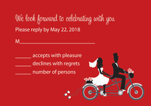 Bicycle Built For Two Red RSVP Cards