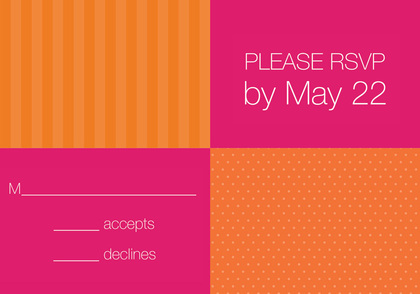 Squares Orange Pink Invitations