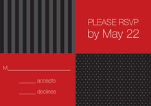 Modern Red Black Border RSVP Cards