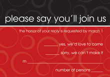 Modern Red Flourish RSVP Cards