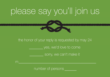 Tying The Knot Green Square Invitations