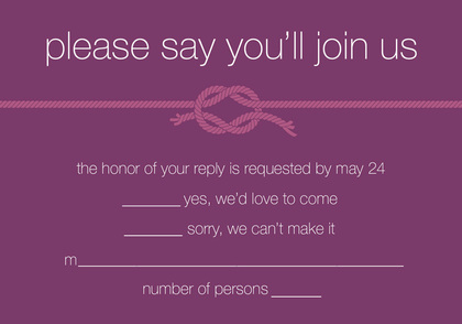 Tying The Knot Purple Square Invitations