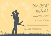 Silhouette Love Yellow RSVP Cards