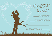 Silhouette Love Blue RSVP Cards