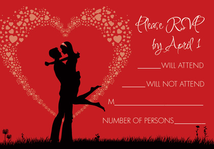 Silhouette Love Red Invitations