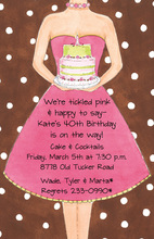 Birthday Girl Brown Dots Invitation