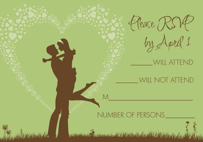 Silhouette Love Green Invitations