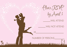 Silhouette Love Pink RSVP Cards