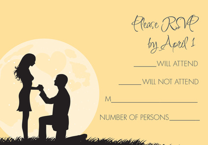 Moonlit Proposal Red RSVP Cards