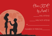 Moonlit Proposal Red RSVP Cards