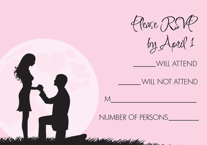 Proposal Silhouette Pink Thank You Cards