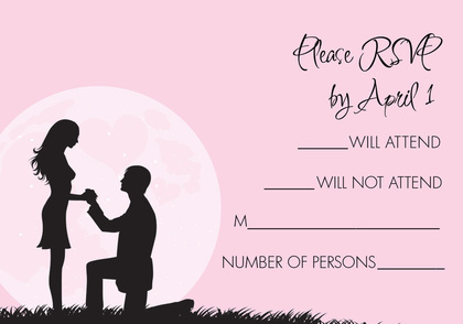 Moonlit Proposal Green RSVP Cards