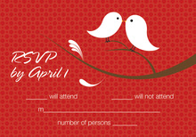 Birds Of A Feather Red RSVP Cards