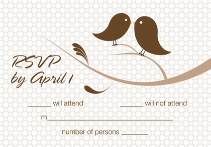Birds Of A Feather Red RSVP Cards