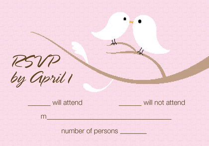 Lovely Birds Pink Invitations