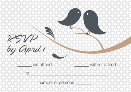 Lovely Birds Charcoal Invitations