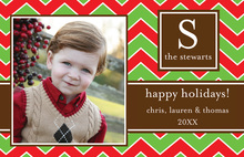 Holiday Chevron Monogram Photo Cards