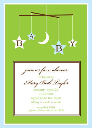 Preppy Baby Girl Mobile Invitations