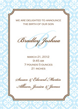 Baby Blue Safety Pin Shower Invitations