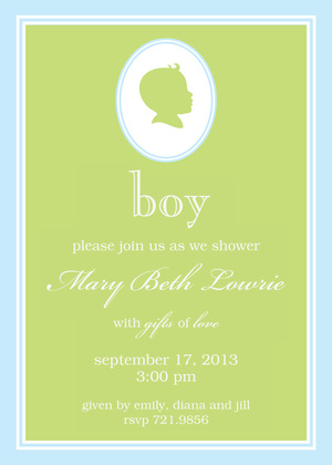 Sweet Girl Silhouette Shower Invitations