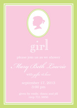 Sweet Girl Silhouette Shower Invitations