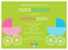 Classic Twin Bibs Baby Shower Invitations