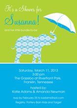 Vintage Frame Boy Baby Shower Elephant Invites