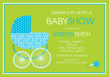 Beautiful Baby Buggy Pink Invitations
