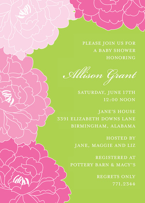 Lovely Baby Blue Abstract Flower Invitations
